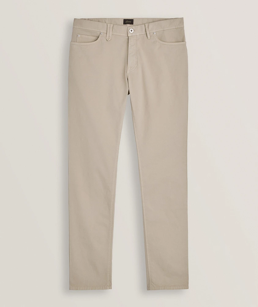 Garment Dyed Stretch-Cotton Pants