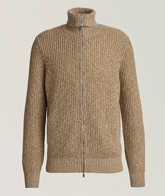 Lambswool-Cashmere Zipper Cardigan