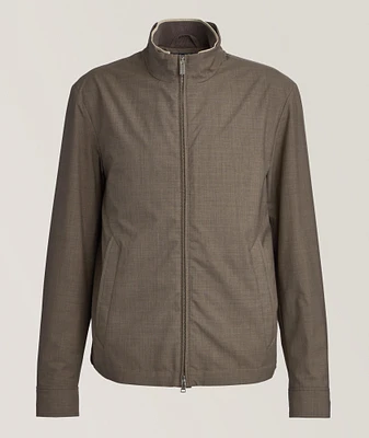 Virgin Wool-Silk Green Storm System Bomber
