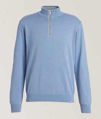 Cotton-Cashmere Quarter-Zip Sweater