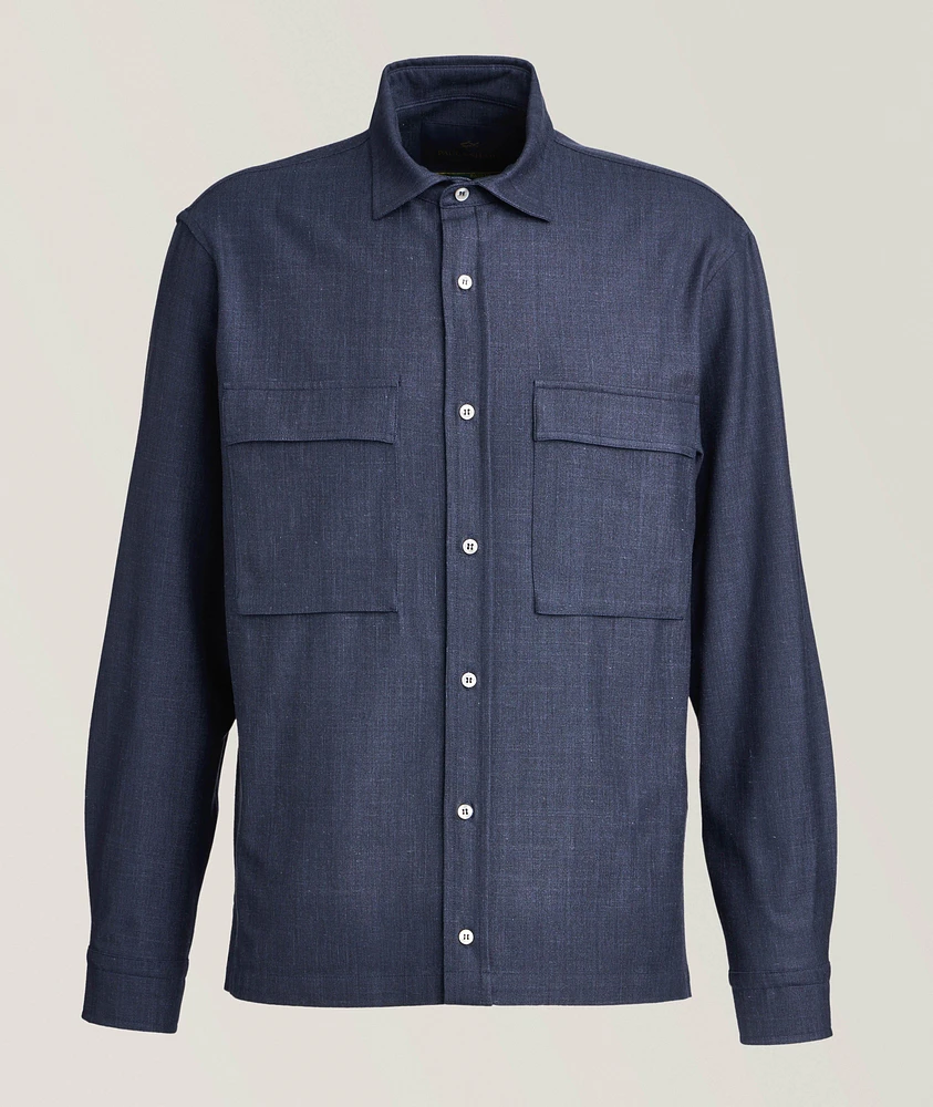 Virgin Wool & Silk-Blend Overshirt