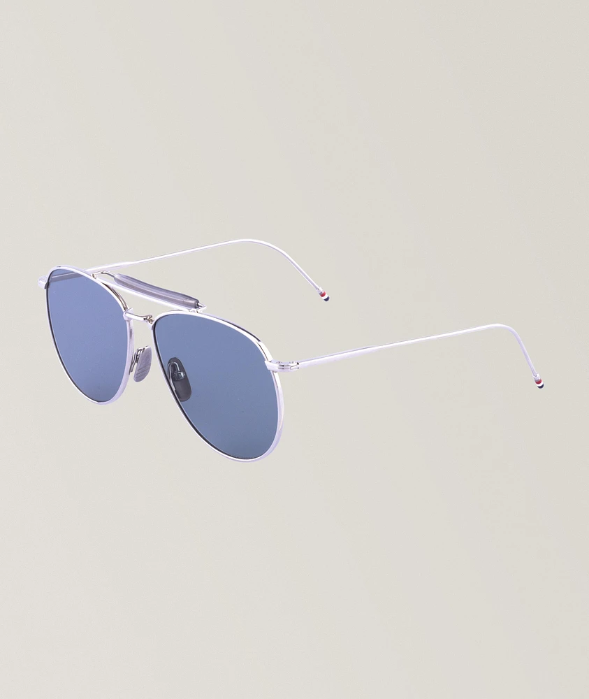 Acetate-Titanium Aviator Sunglasses