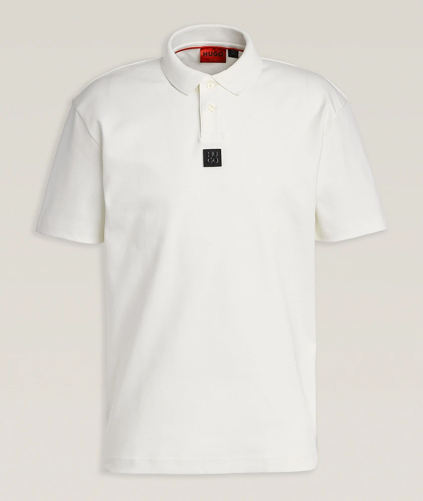 Cotton Stacked Box Logo Polo