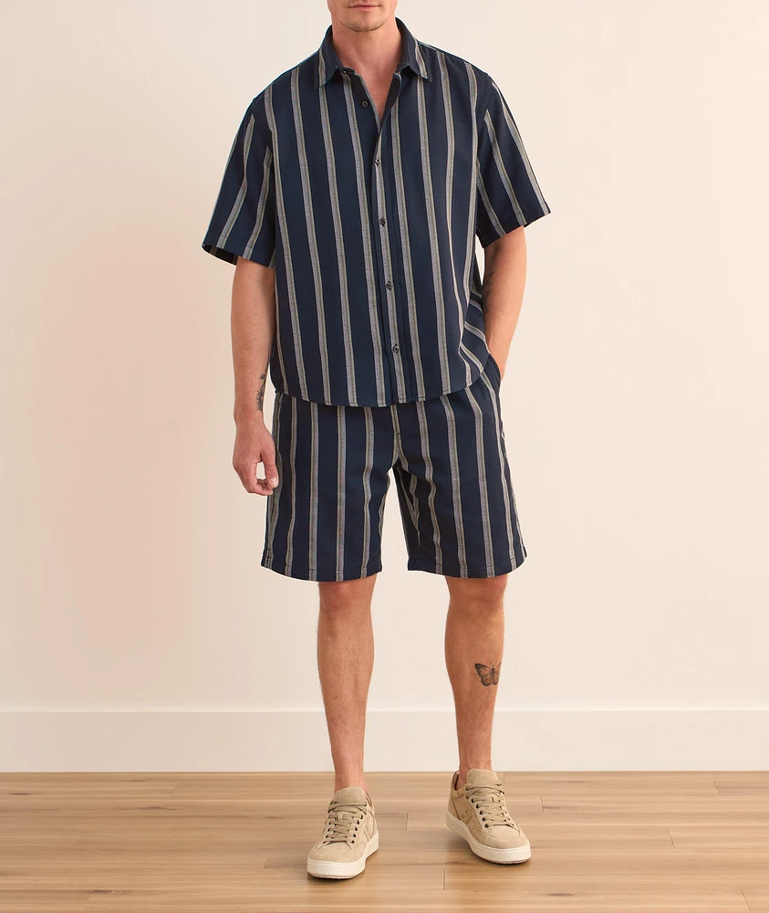Cotton-Blend Striped Shorts