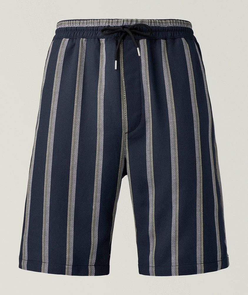 Cotton-Blend Striped Shorts