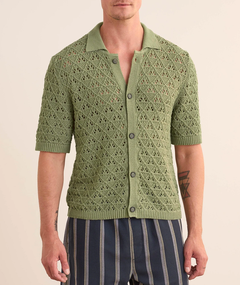 Knit Cotton-Blend Camp Shirt