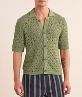 Knit Cotton-Blend Camp Shirt