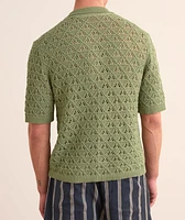 Knit Cotton-Blend Camp Shirt