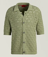 Knit Cotton-Blend Camp Shirt
