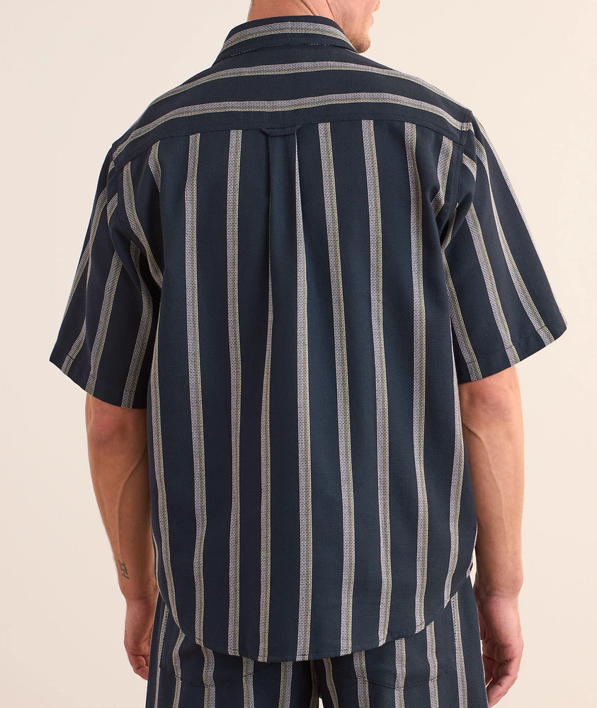 Striped Cotton-Blend Camp Shirt