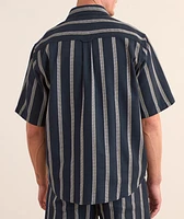 Striped Cotton-Blend Camp Shirt