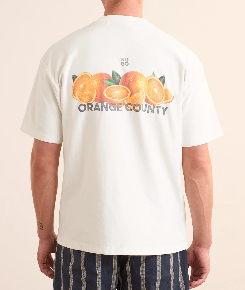 Orange-Print Cotton T-Shirt
