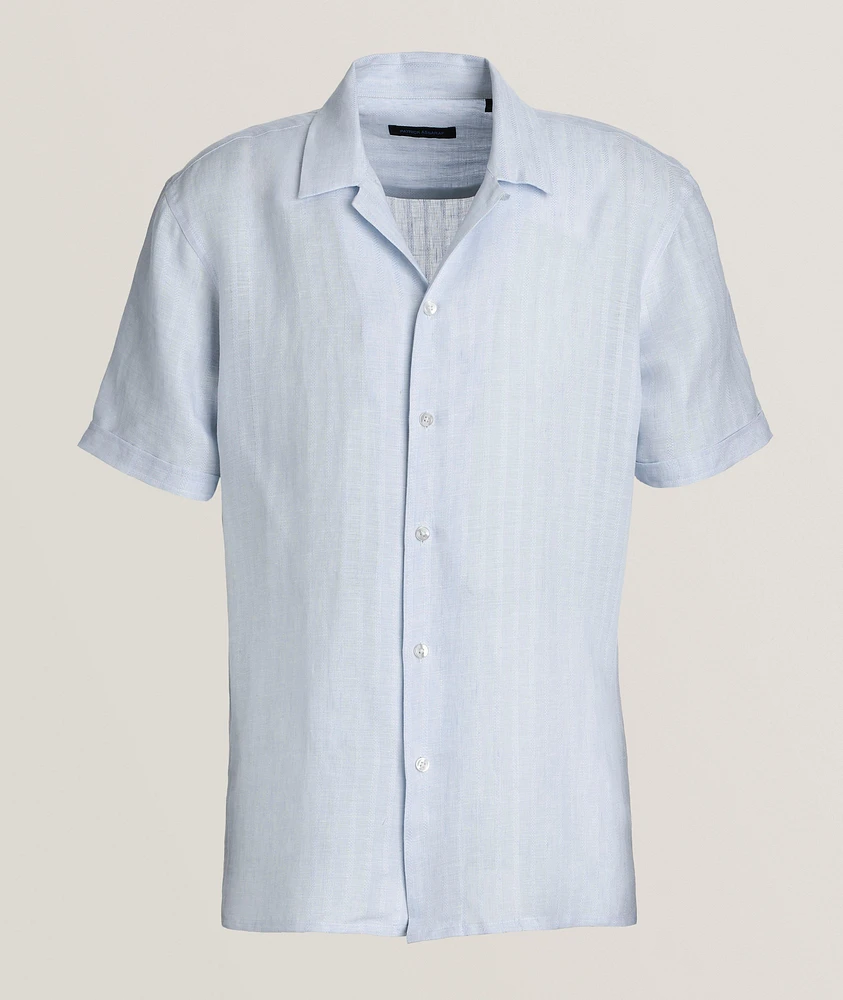 Palm Print Cotton Camp Shirt
