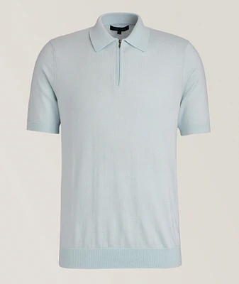 Cotton-Blend Quarter-Zip Polo