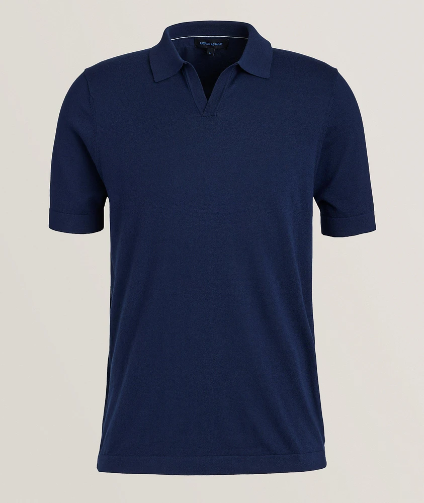 Cotton-Blend Cuban Collar Polo