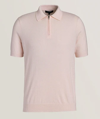 Cotton-Blend Zip Polo