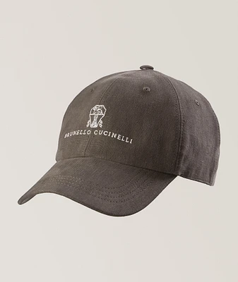 Logo Script Linen Baseball Cap