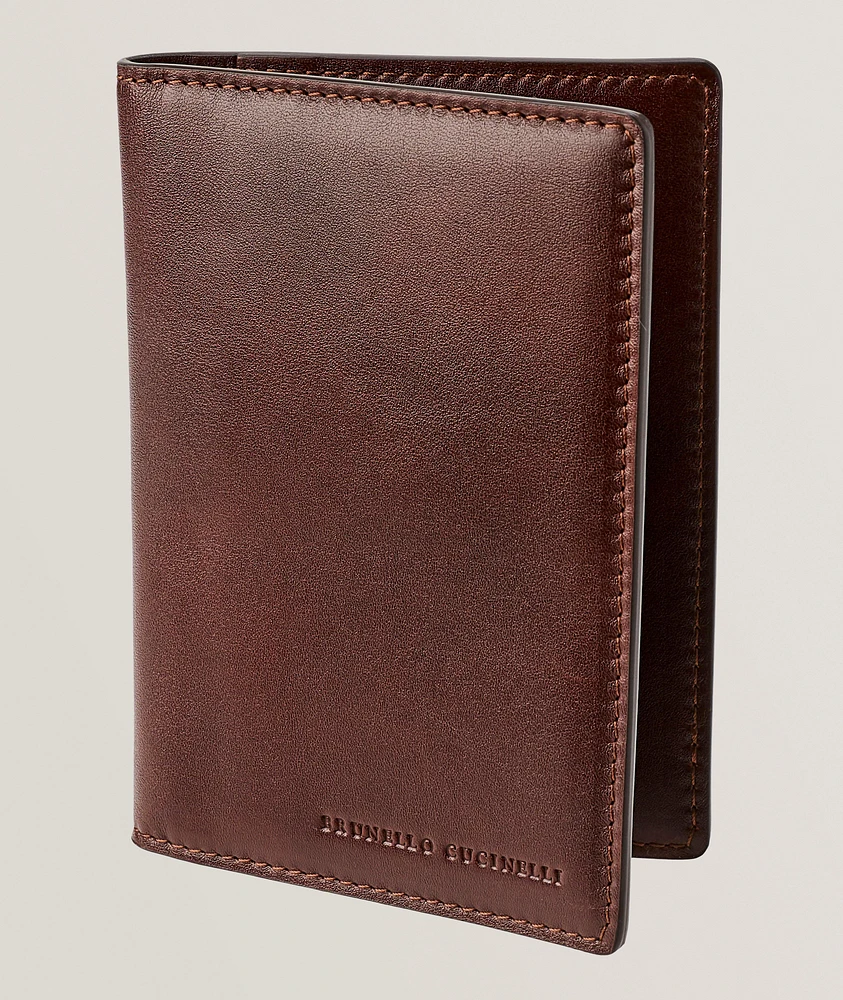 Slim Folding Leather Cardholder