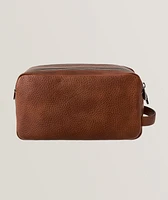 Grained Leather Double-Zip Toiletry Bag 