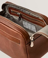 Grained Leather Double-Zip Toiletry Bag 
