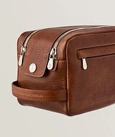 Grained Leather Double-Zip Toiletry Bag 