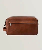Grained Leather Double-Zip Toiletry Bag 