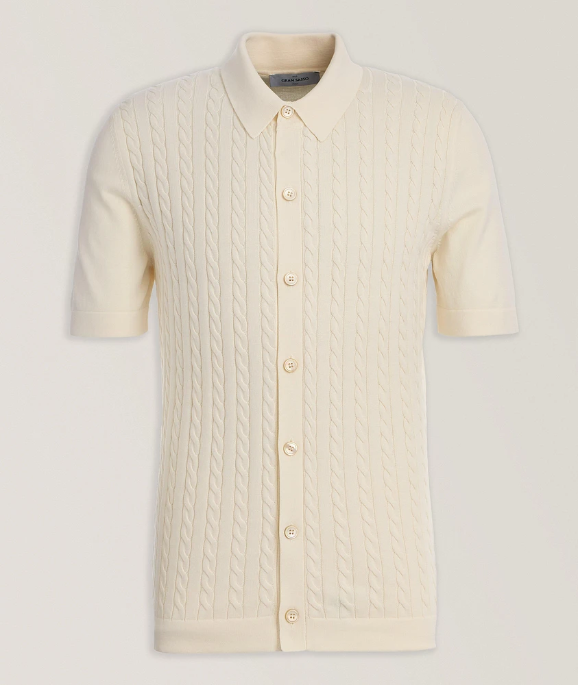 Cable-Knit Cotton Shirt