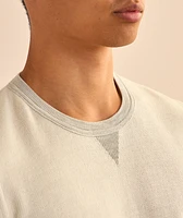 V-Notch Wool-Silk Crewneck Sweater