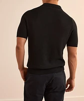 Waffle-Knit Linen-Cotton Knit Polo