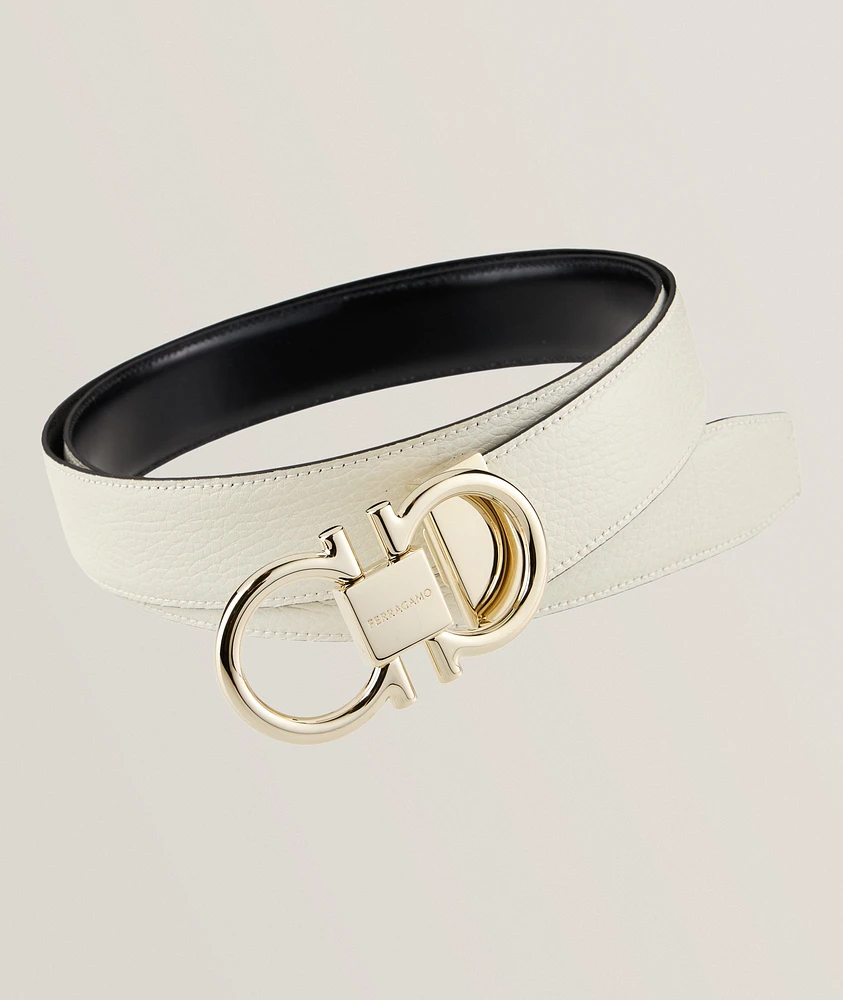Reversible Leather Gancio Belt