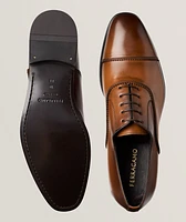 Boston Burnished Leather Cap-Toe Oxfords