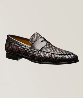 Venetian Woven Leather Penny Loafers