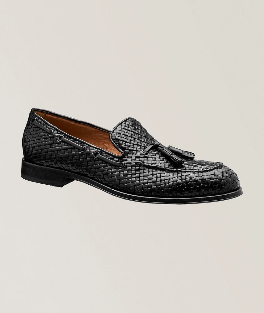 Toledo Nero Woven Leather Penny Loafers