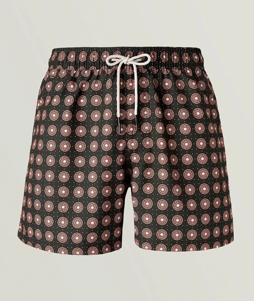 Coffee Lumo-Dot Swim Shorts