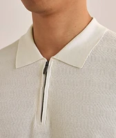 Micro-Stitch Quarter-Zip Polo
