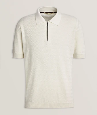 Micro-Stitch Quarter-Zip Polo