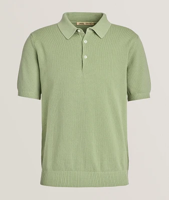 Garment-Dyed Honeycomb Knit Polo