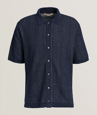 Linen-Cotton Full-Button Polo