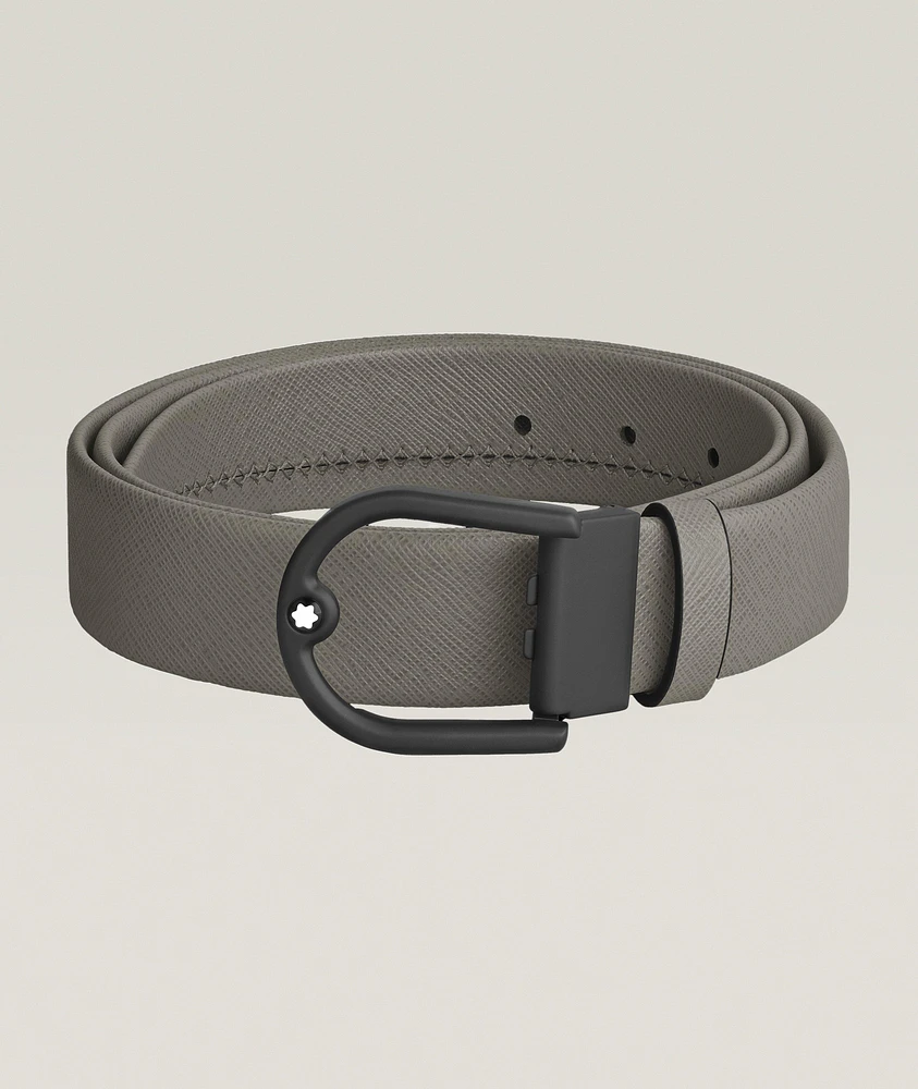 Horseshoe Buckle Leather Belt