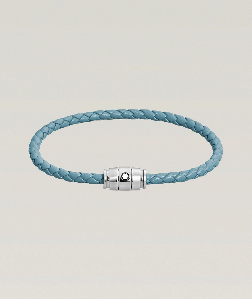 Meisterstück Three Ring Woven Leather Bracelet