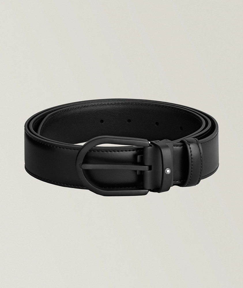 Horseshoe Buckle Leather Belt