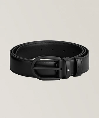 Horseshoe Buckle Leather Belt 