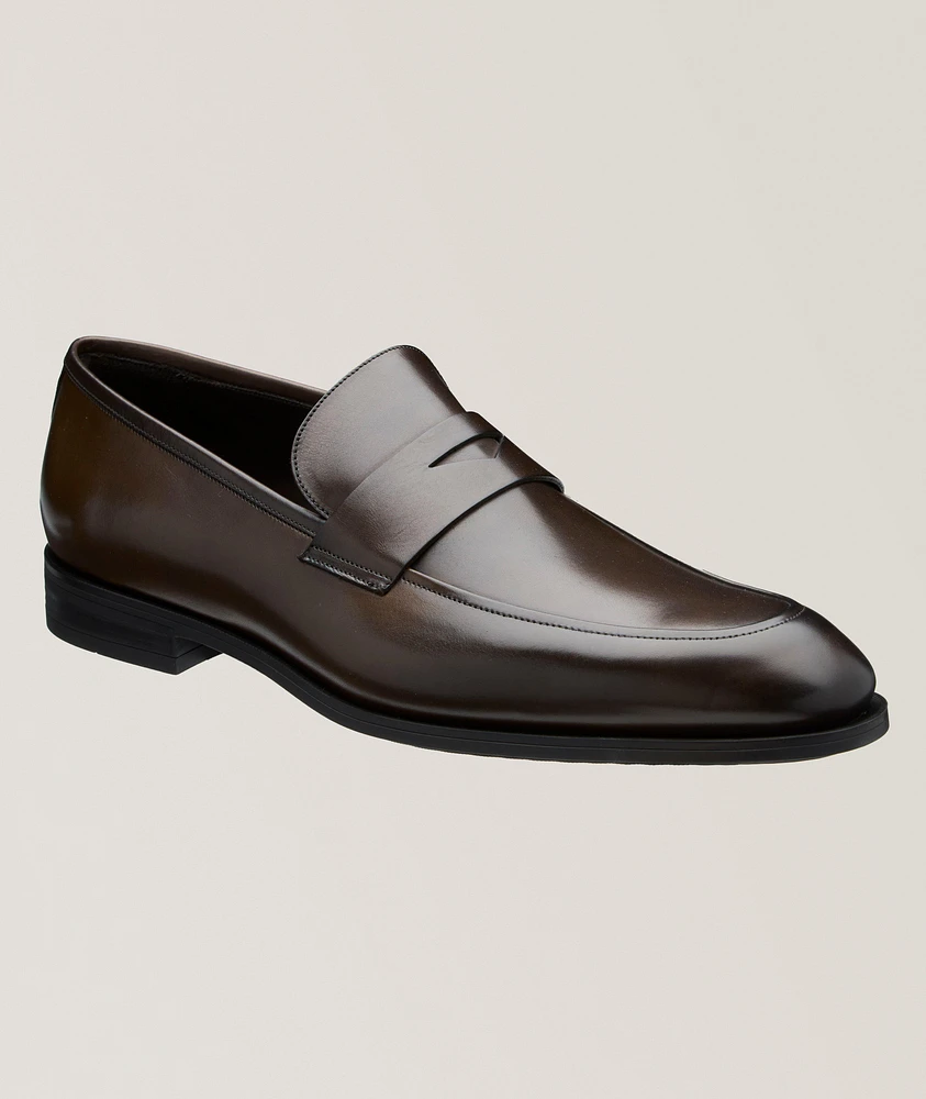 Jagger Burnished Leather Penny Loafers