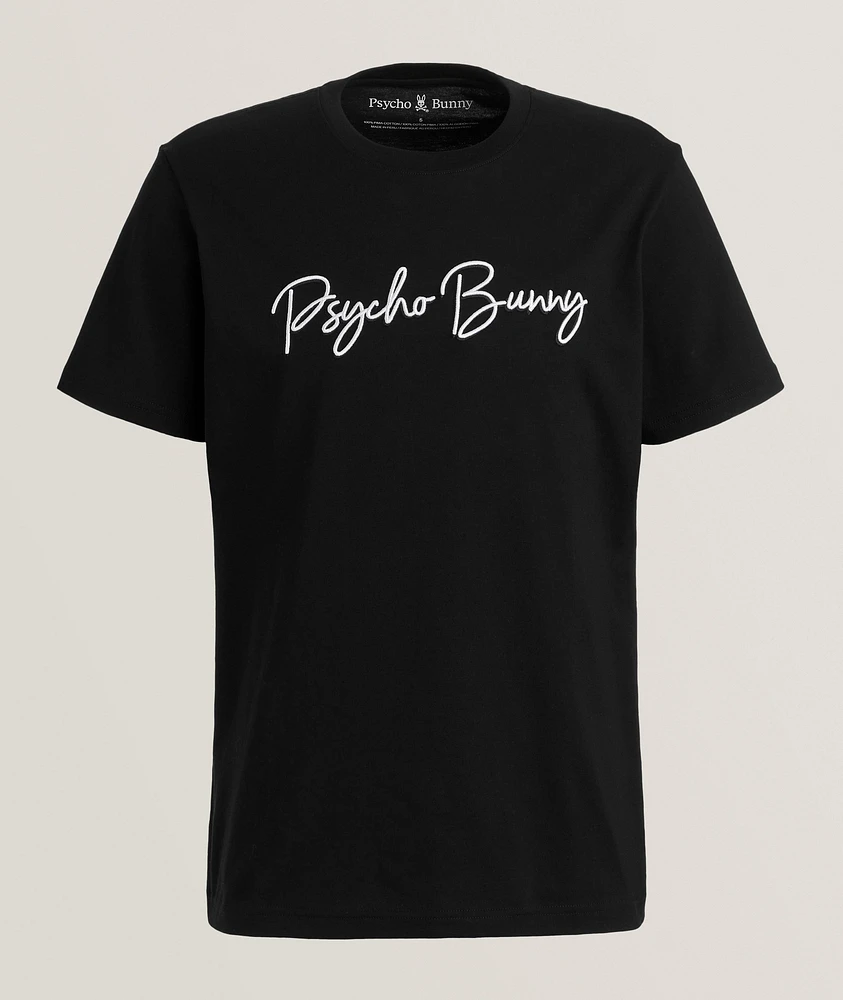 Gensee Embroidered Cursive Logo Cotton T-Shirt