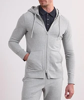 Terry Cotton Full-Zip Hooded Sweater