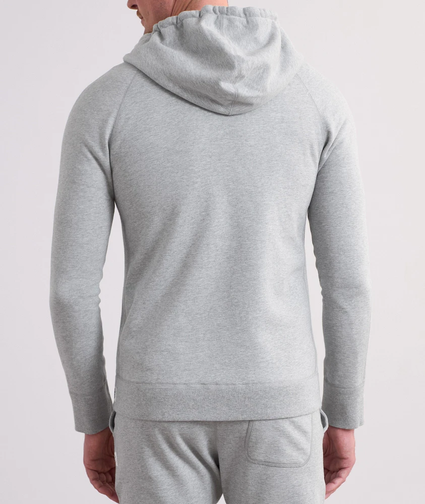 Terry Cotton Full-Zip Hooded Sweater