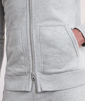 Terry Cotton Full-Zip Hooded Sweater