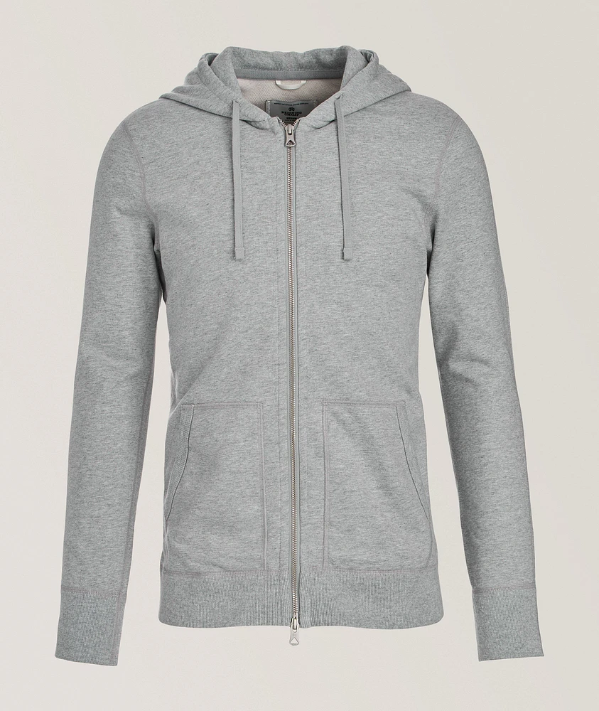 Terry Cotton Full-Zip Hooded Sweater