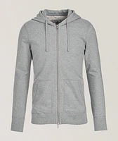 Terry Cotton Full-Zip Hooded Sweater