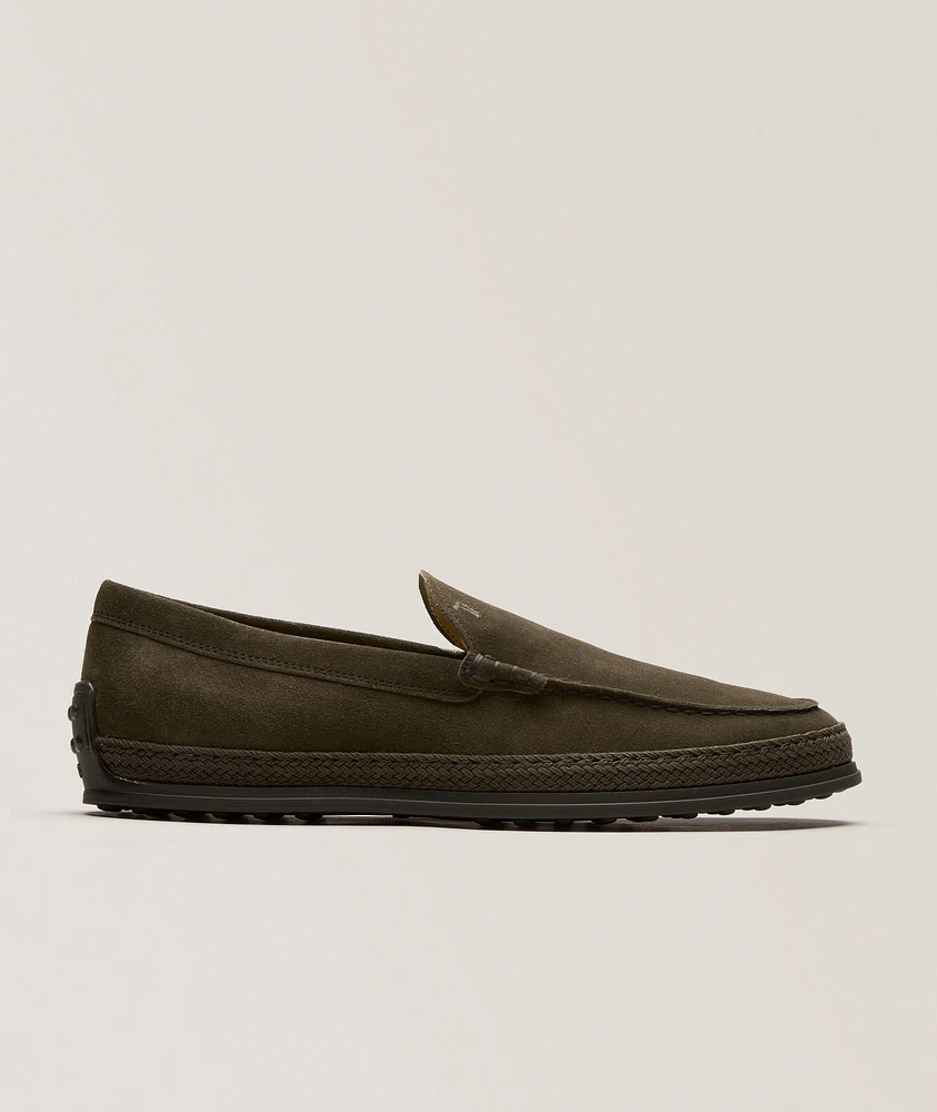 Suede Tonal Espadrilles Loafers